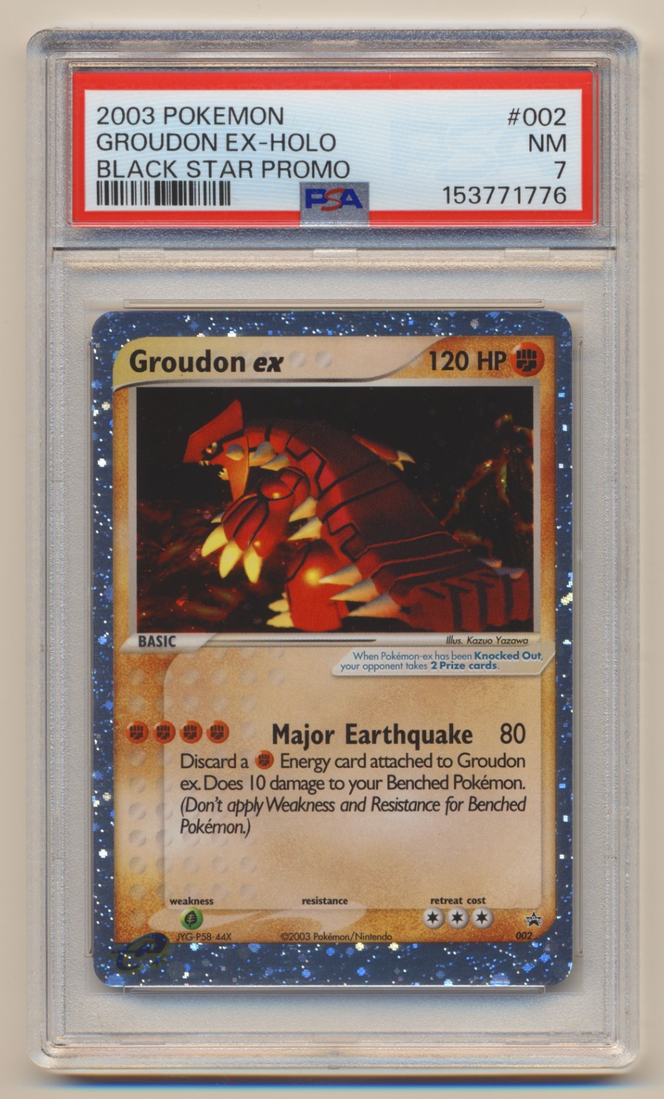 PSA 7 Pokemon Black Star Promo Holo Groudon EX #002 NEAR MINT Condition!!