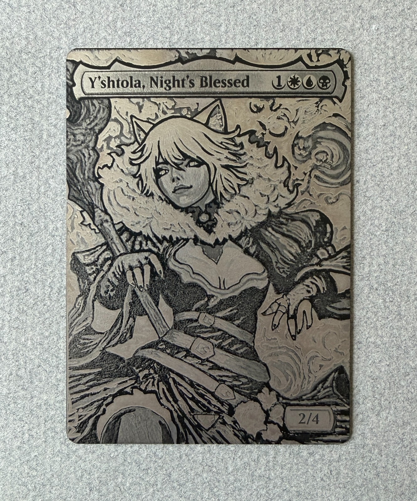 Magic MTG Assorted Laser Engraved Steel Token/Commander Anime Girls white_alters