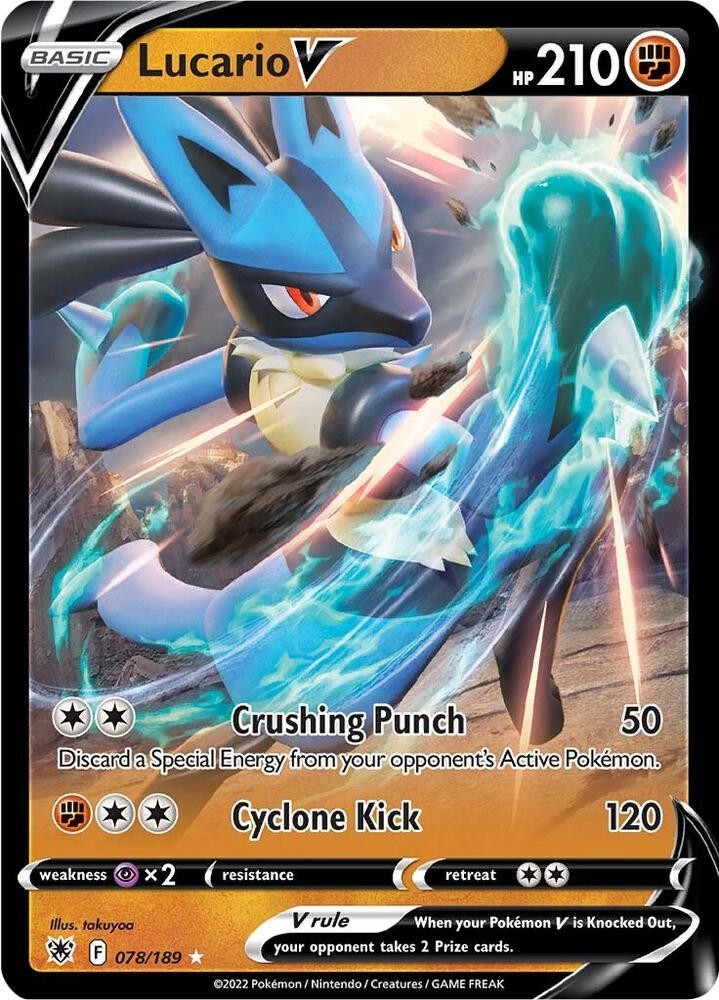 Lucario V Holo Ultra Rare SWSH10: Astral Radiance 078/189 NM