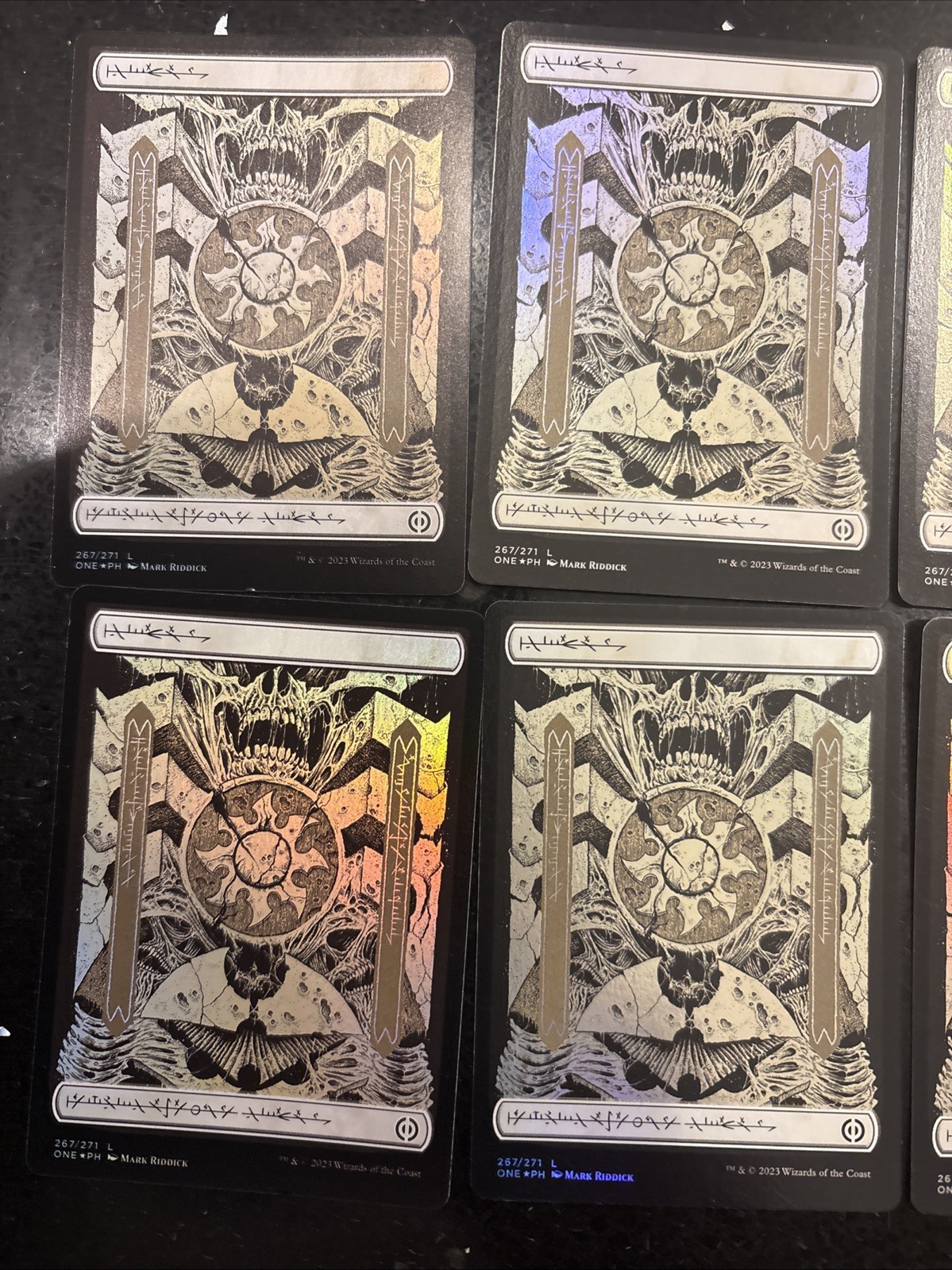 Mtg 10 X Phyrexian Script Plains Full Art FOIL