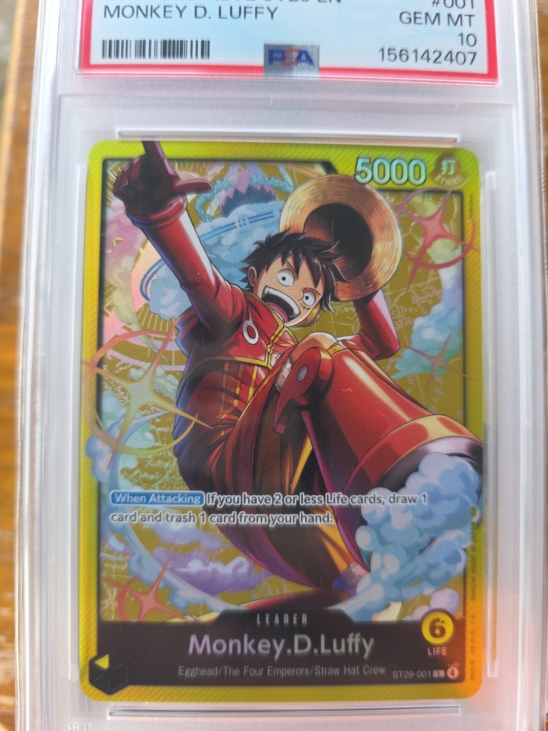 Monkey D. Luffy PSA 10 English One Piece ST29-001 Egghead Starter Deck 2026