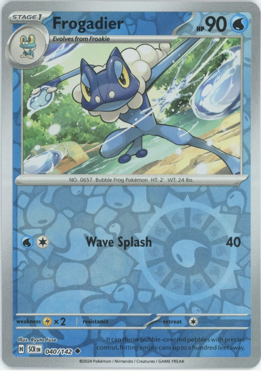 Pokemon – Frogadier – 040/142 – Reverse Holo – Stellar Crown – NM/M – NEW