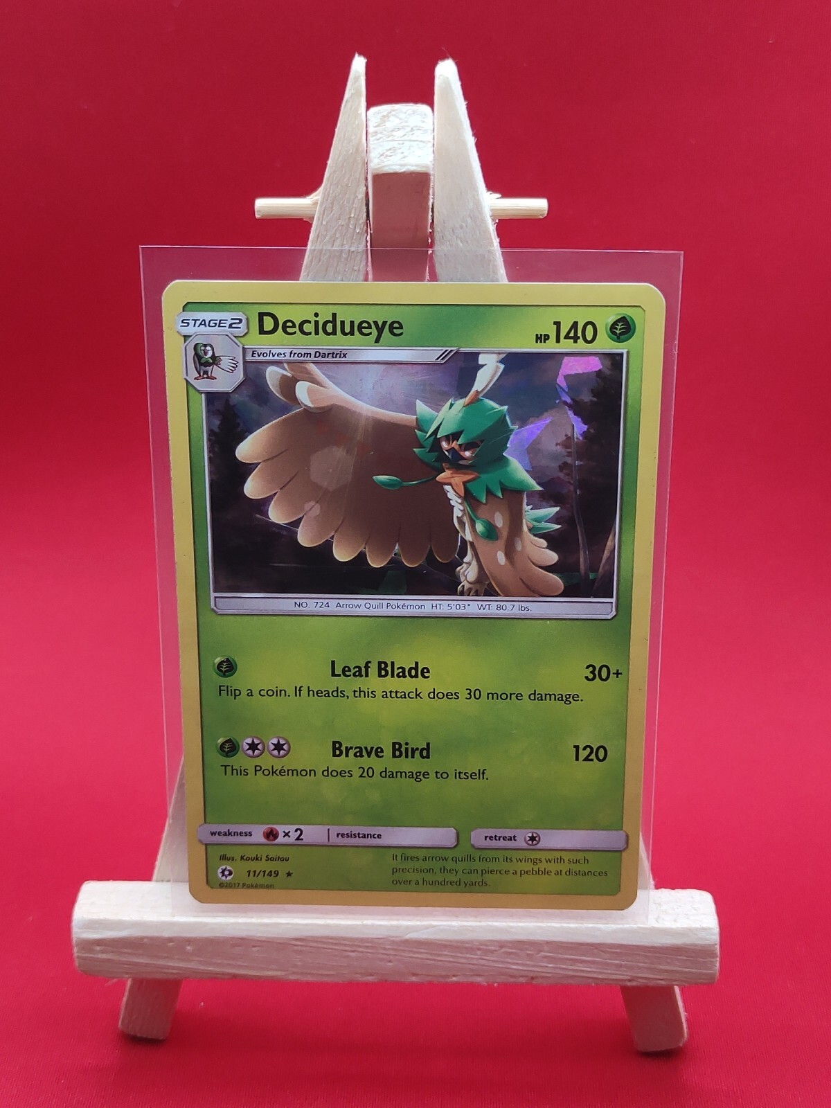 Decidueye 11/149 Sun & Moon Base Cracked Ice Holo Rare Exclusive Pokemon Card
