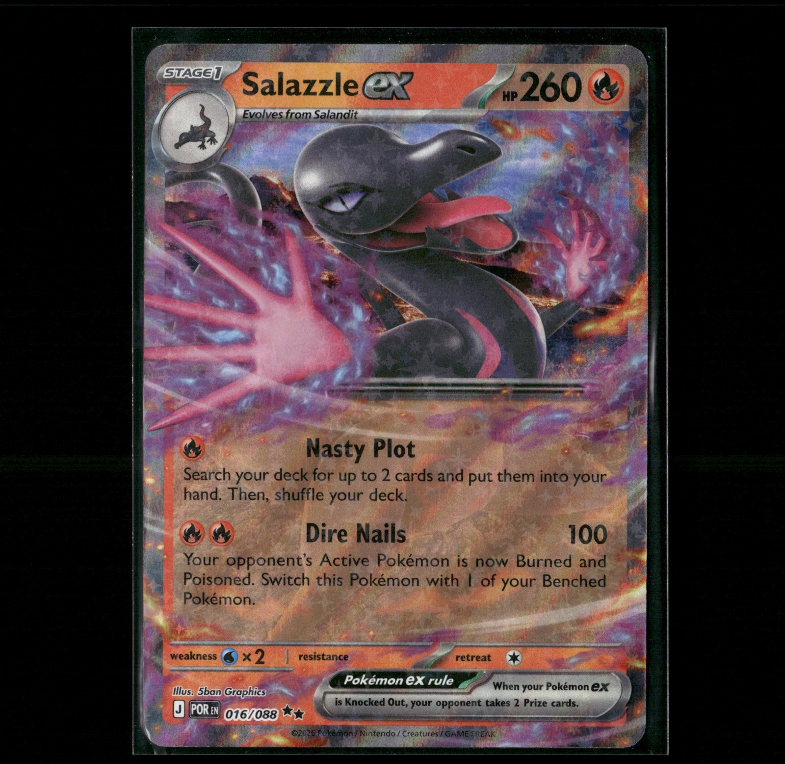 Salazzle ex – Double Rare #016/088 ME03: Perfect Order 2026 NM 5ban Graphics