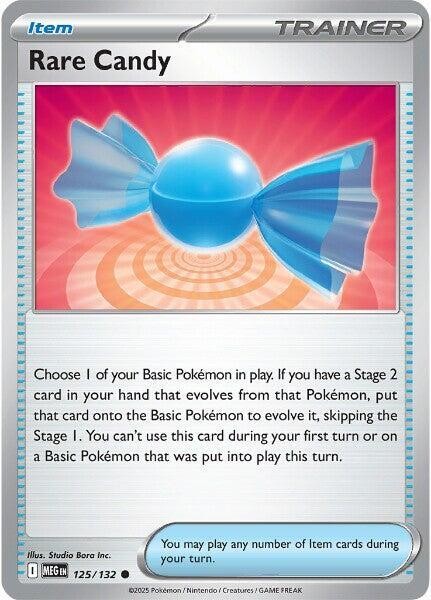 Rare Candy #125/132 Me01 Mega Evolution Common Reverse Holo Pokemon TCG NM