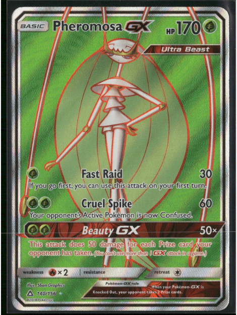 Pheromosa GX – 140/156 – TCG – Full Art – Holo Rare – Ultra Prism – NM/M