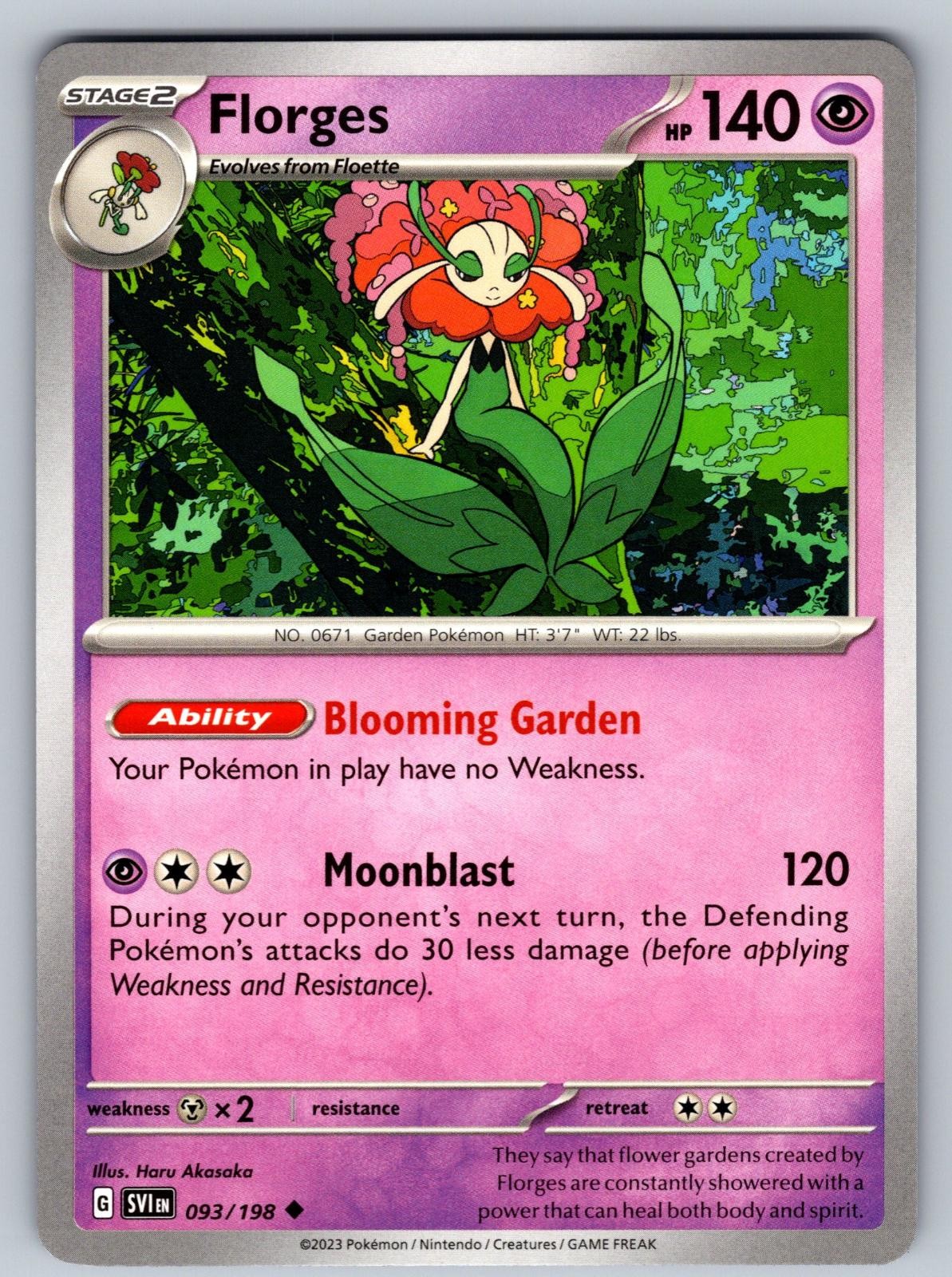 Florges 093/198 Uncommon Scarlet & Violet Pokemon Near Mint