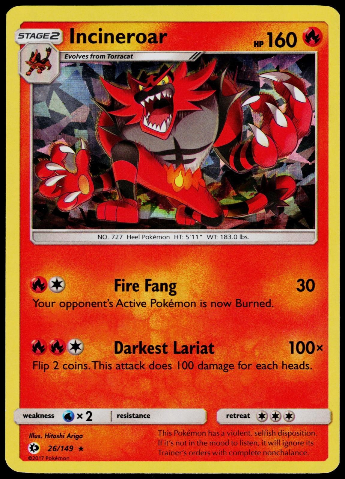 Incineroar (Cracked Ice Holo) 26/149 Deck Exclusives – Pokemon LP (Holo Rare)