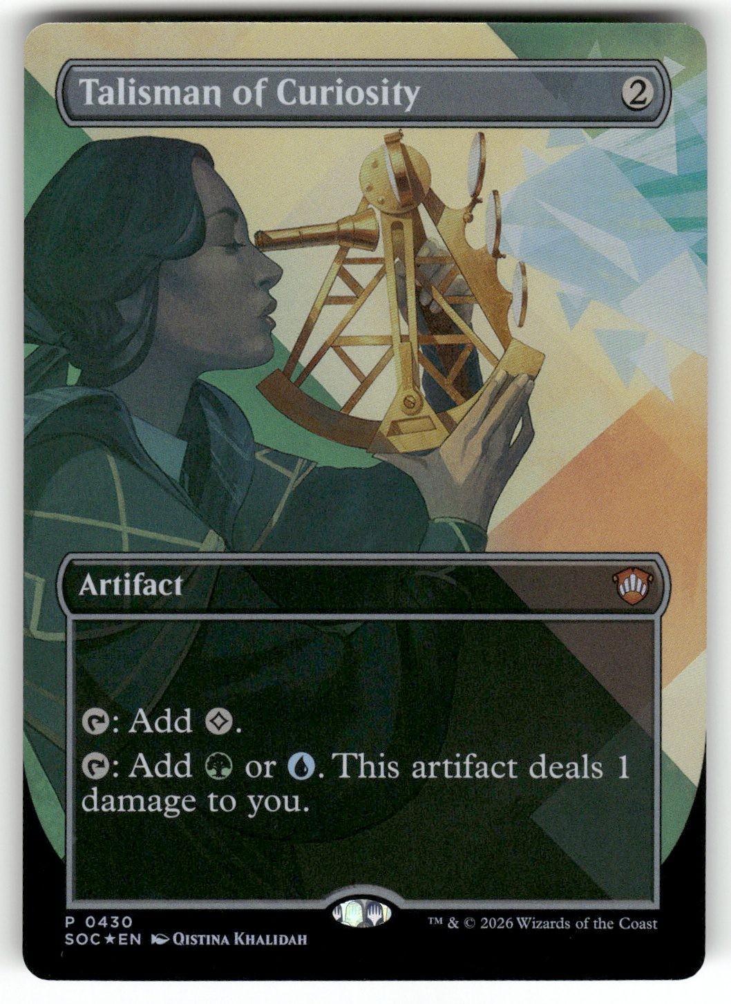 Talisman of Curiosity (Borderless) SOC 430 Foil NM Magic