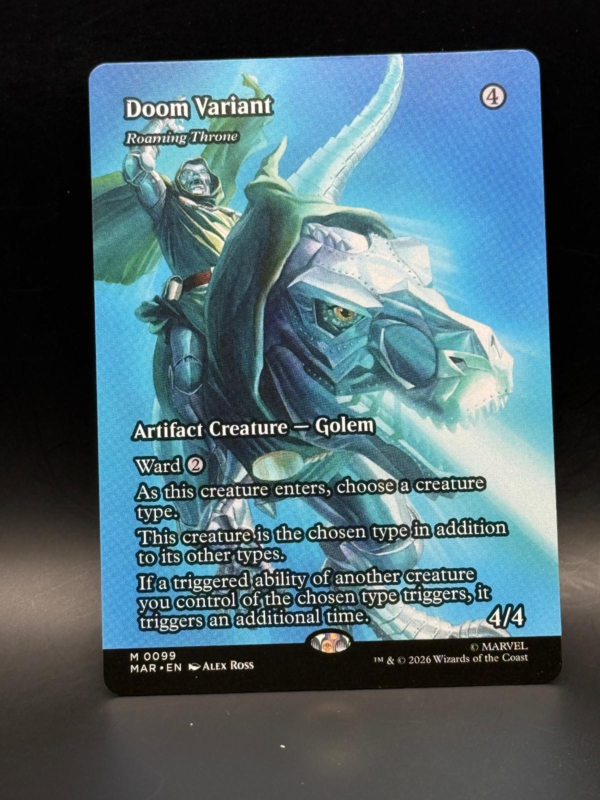 Doom Variant – Roaming Throne (Borderless) 99 Marvel Eternal-Legal MTG NM