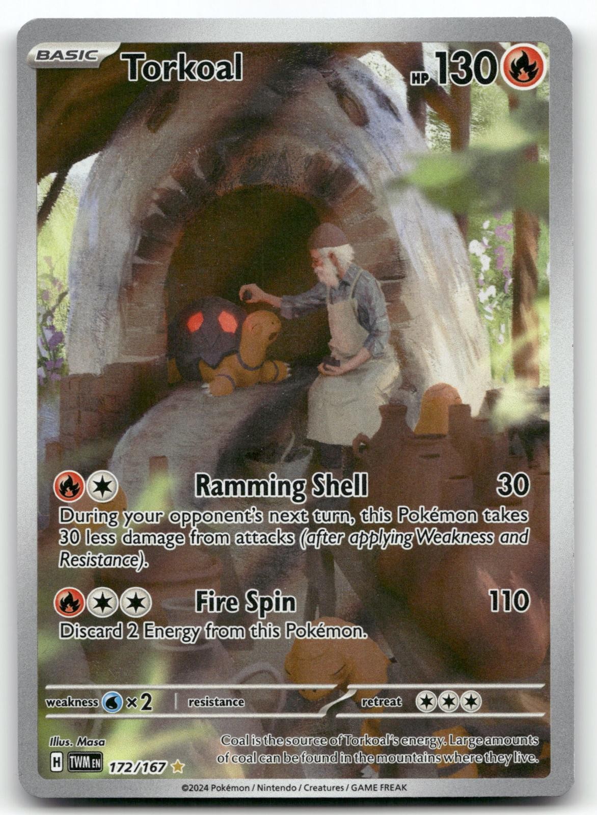 TORKOAL 172/167 ILLUSTRATION RARE TWILIGHT MASQUERADE POKEMON NEAR MINT