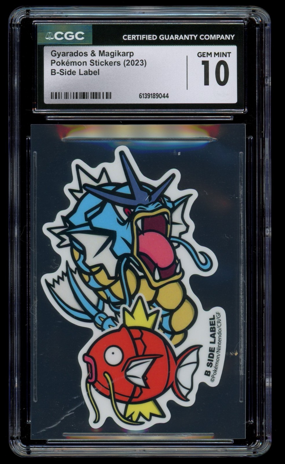 CGC 10 GEM MINT Pokemon Japanese Gyarados & Magikarp B-SIDE Label Sticker