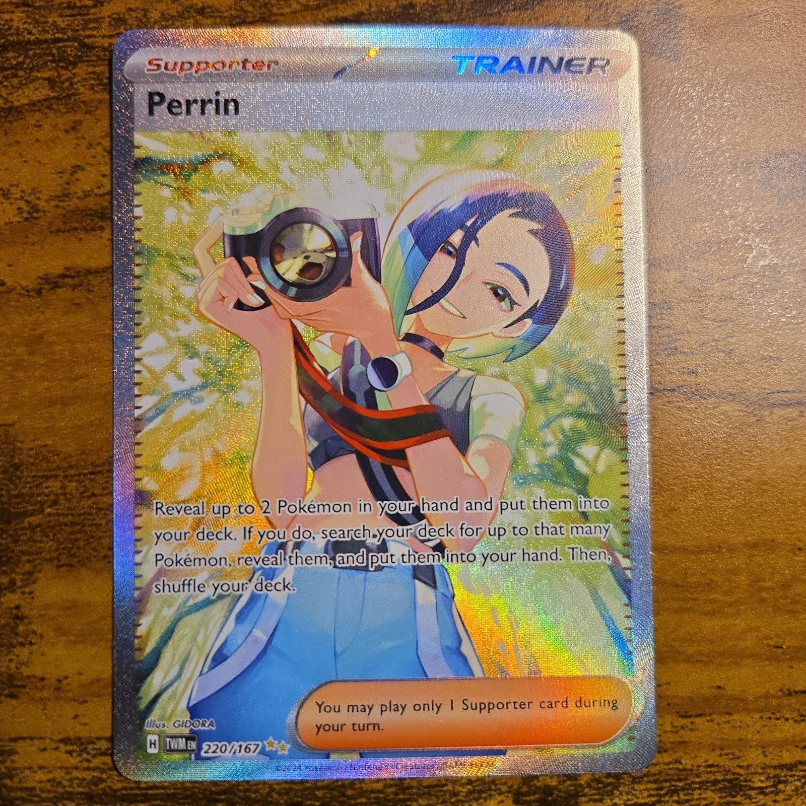 Perrin 220/167 Sv06: Twilight Masquerade Holo Pokémon Full Art Trainer NM/M+
