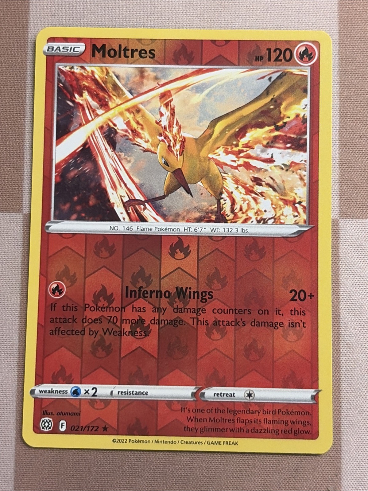 Pokemon TCG – Moltres – 021/172 – RARE! HD Swirl Galaxy Cosmo 🌀