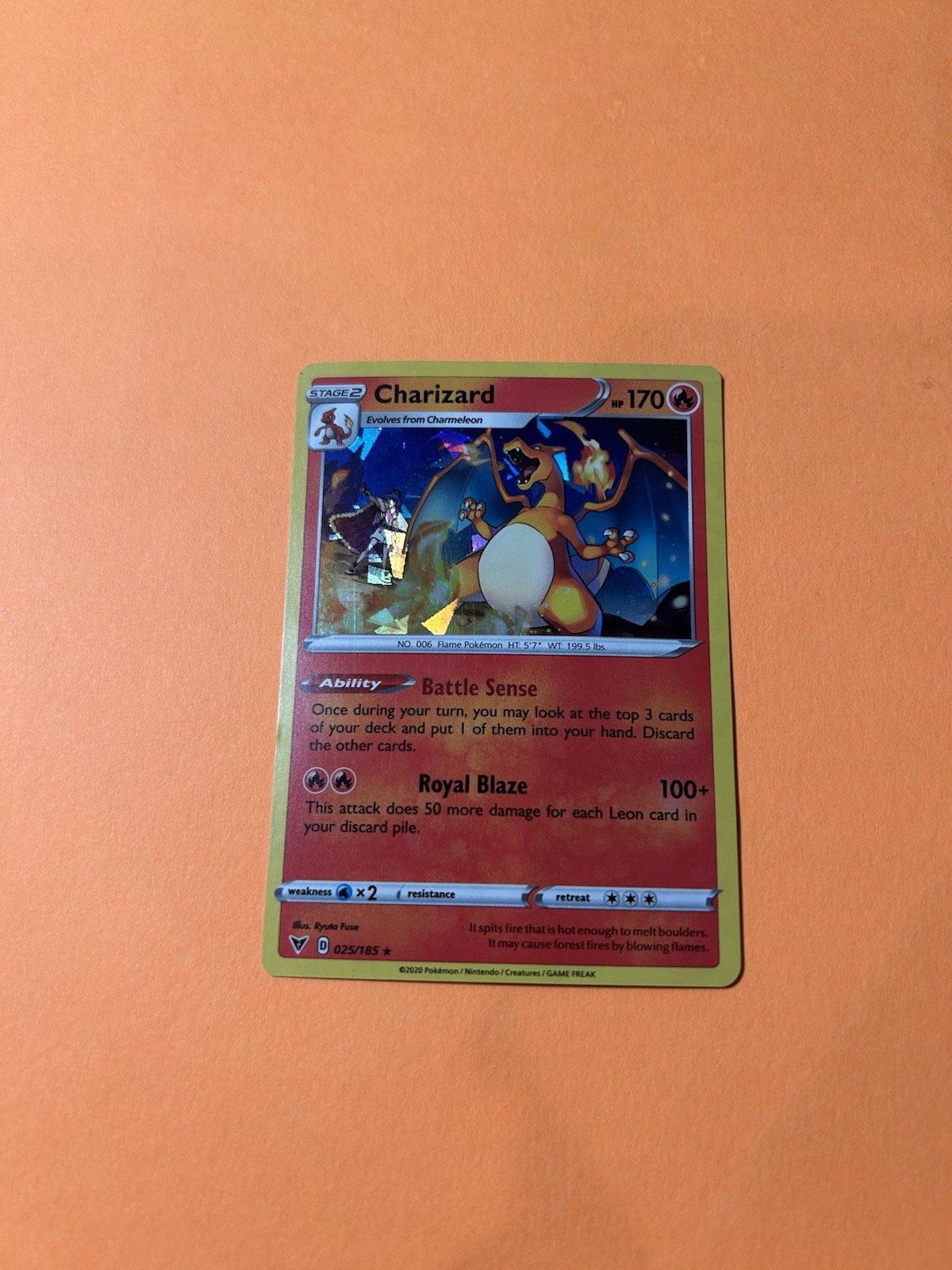 Charizard (Cracked Ice Holo) 25/185 Holo Pokemon 2020 NM-LP