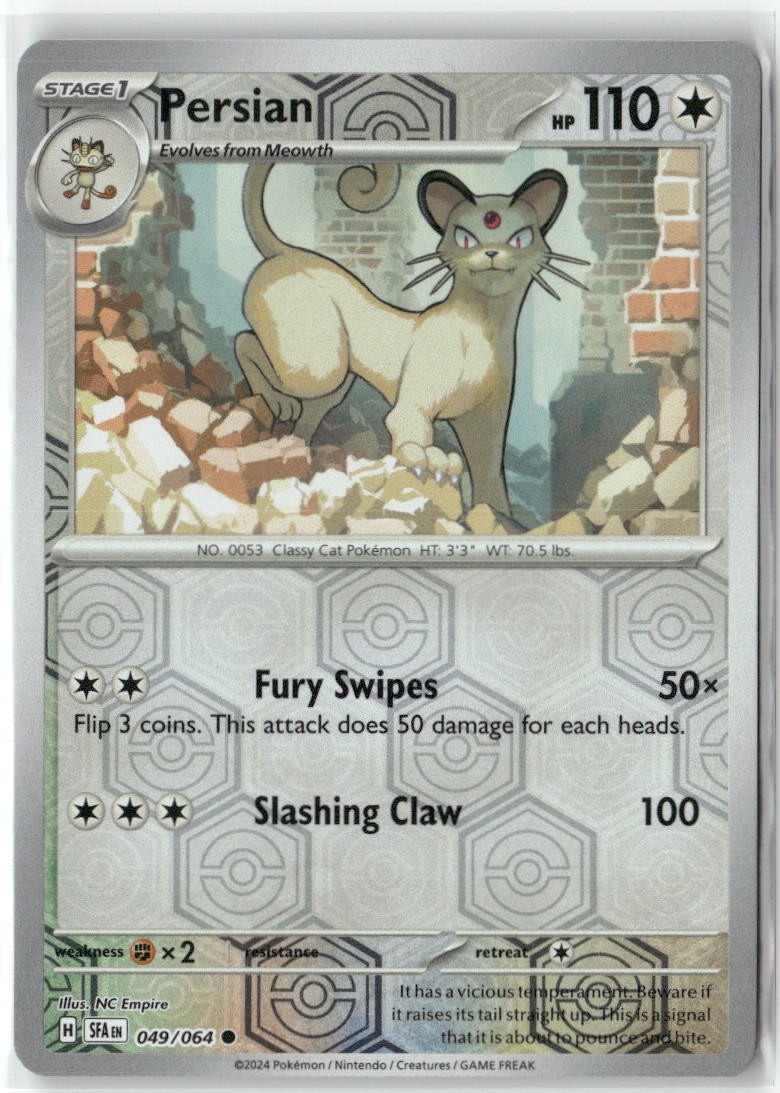 Persian 049/064 Common Shrouded Fable Pokemon Reverse Holo Near Mint