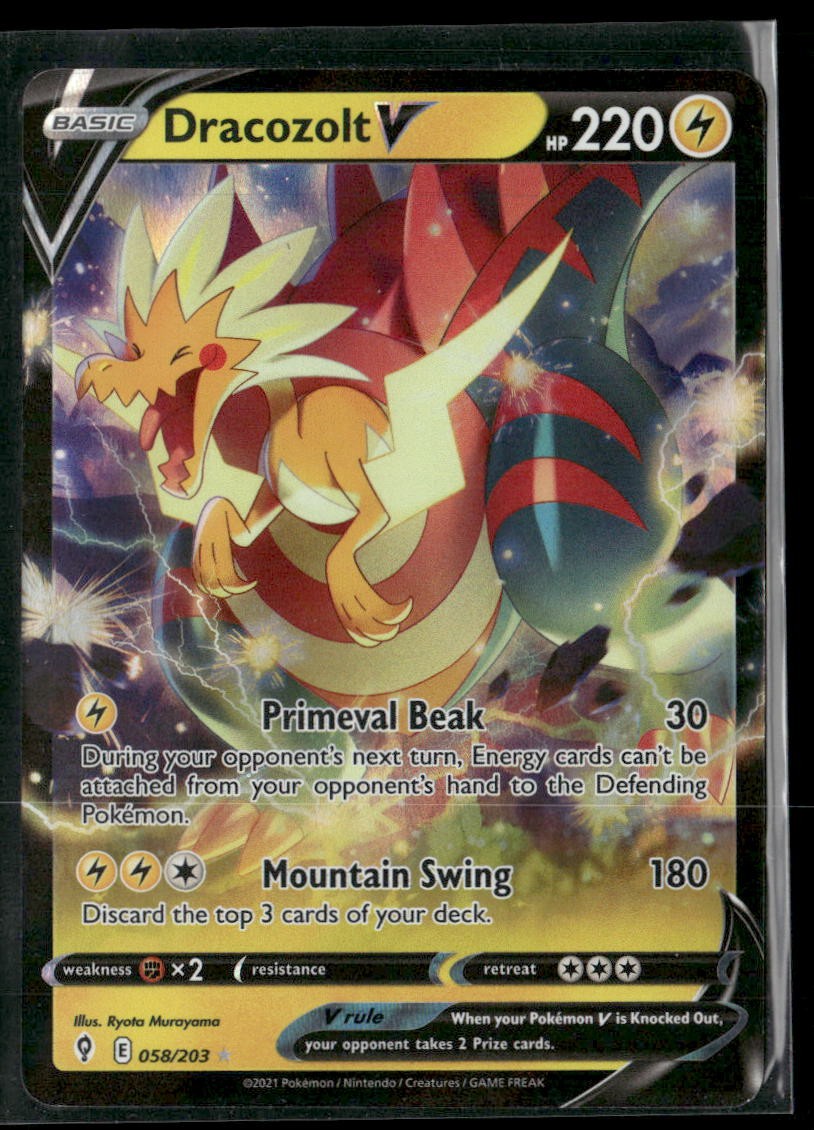Dracozolt V Ultra Rare SWSH07: Evolving Skies 058/203 NM