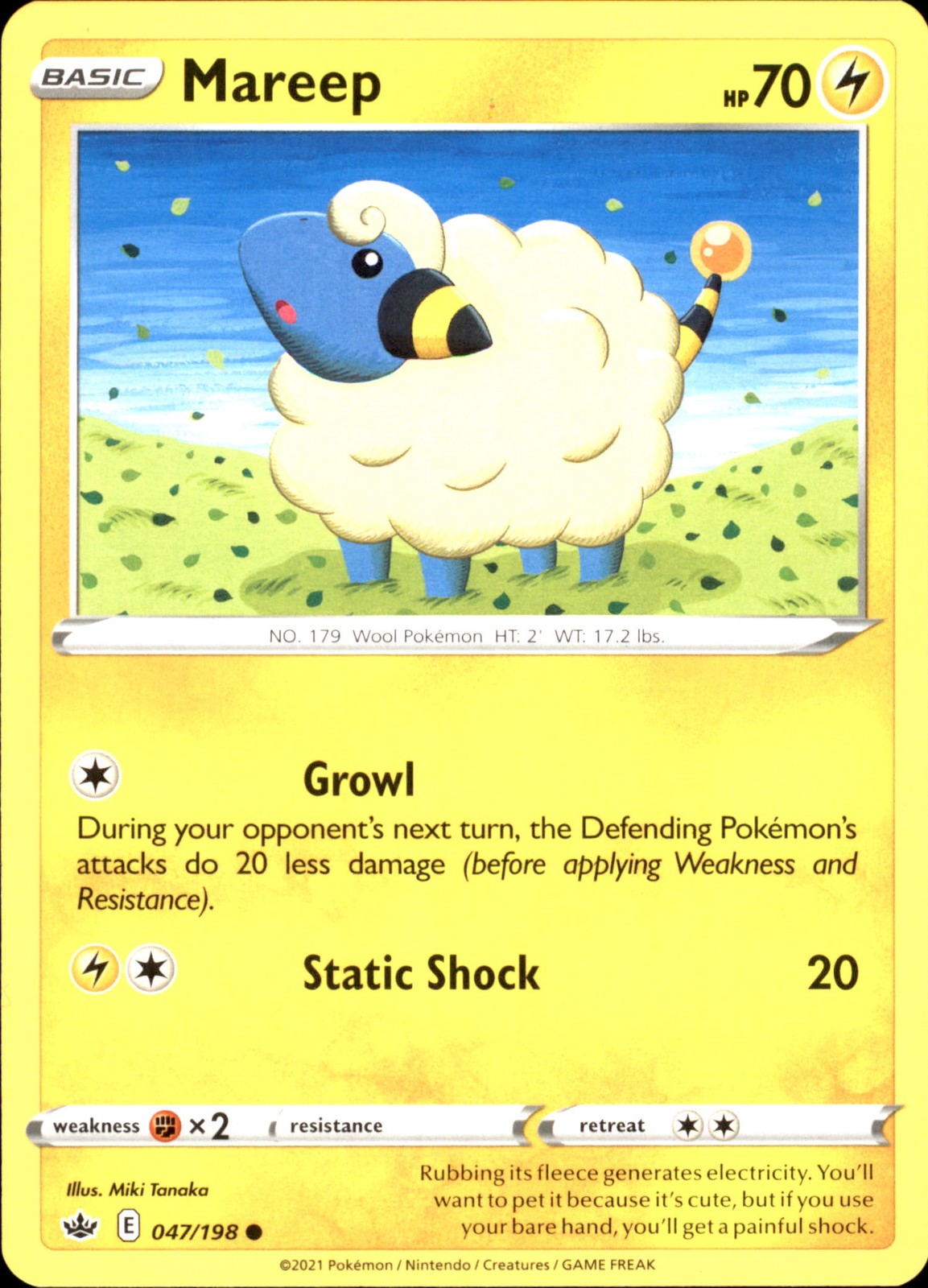 Mareep 047/198 Common – Pokemon SWSH06: Chilling Reign NM