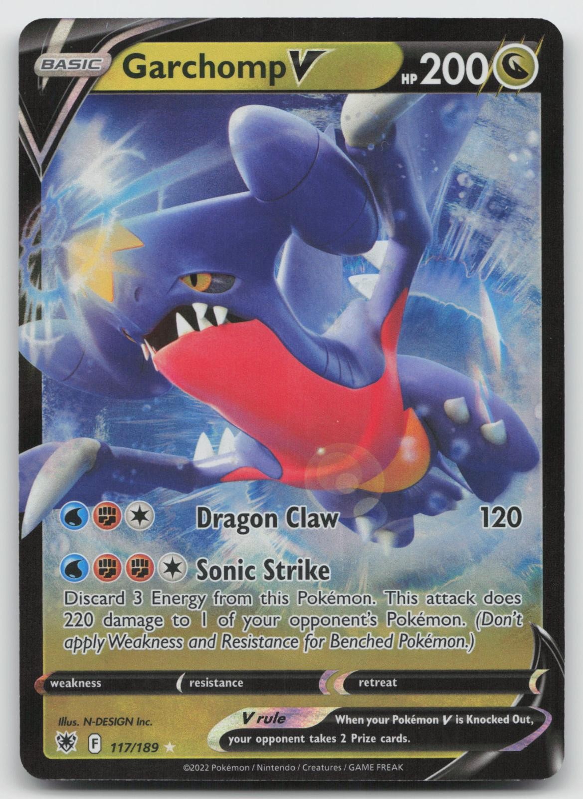 Garchomp V 117/189 Holo Astral Radiance Pokemon NM 439