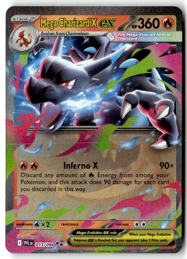 Mega Charizard X ex 013/094 Holofoil – PFL – PTCG – NM