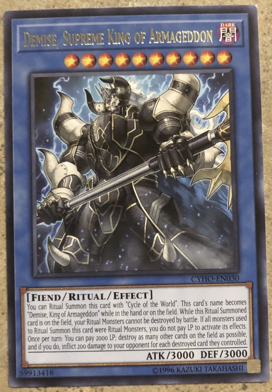 Yu-Gi-Oh! – 3X Demise, Supreme King of Armageddon – CYHO-EN030 – Rare – UL – NEW