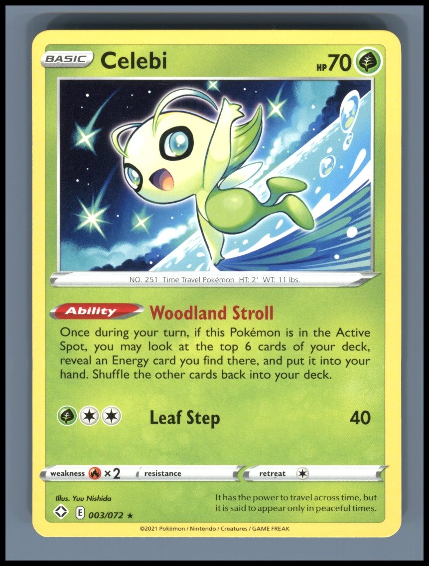 Celebi 003/072 Rare Shining Fates Pokemon Near Mint