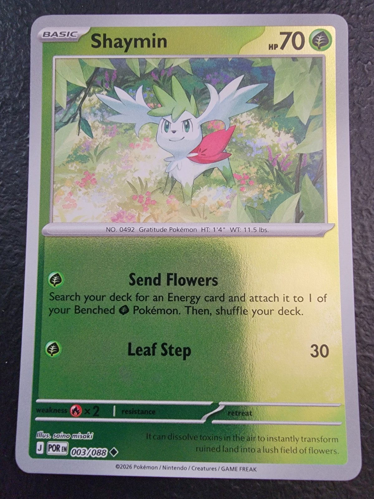 Pokemon TCG Perfect Order Shaymin Reverse Holo Foil 003/088