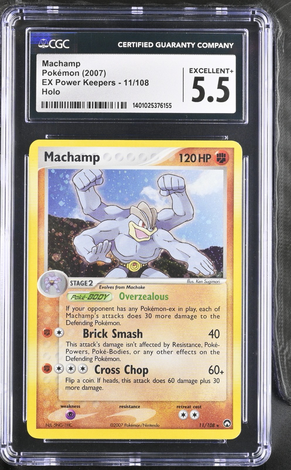 *POP 6* CGC 5.5 Machamp Holo EX Power Keepers 11/108 Pokemon 2007