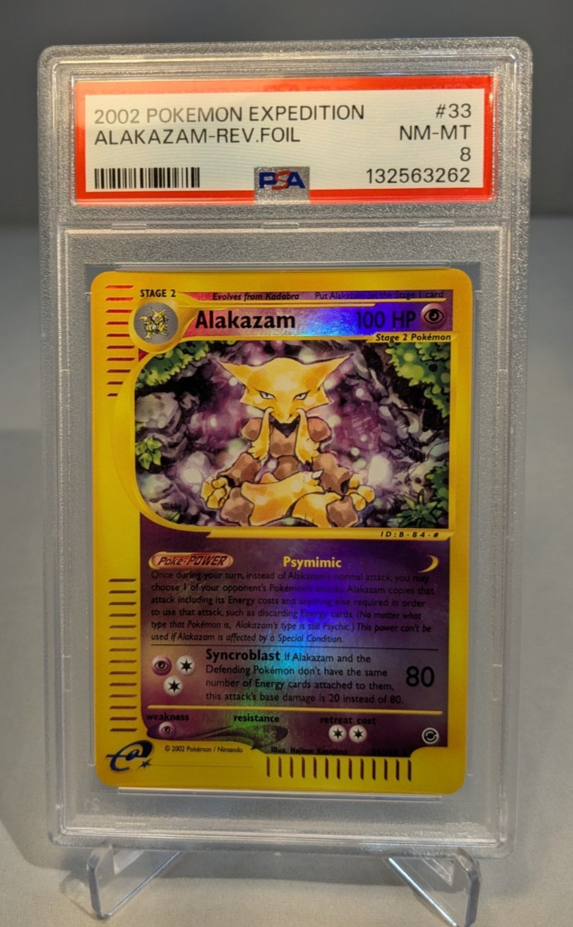Pokemon Expedition Alakazam Reverse Holo 33/165 PSA 8