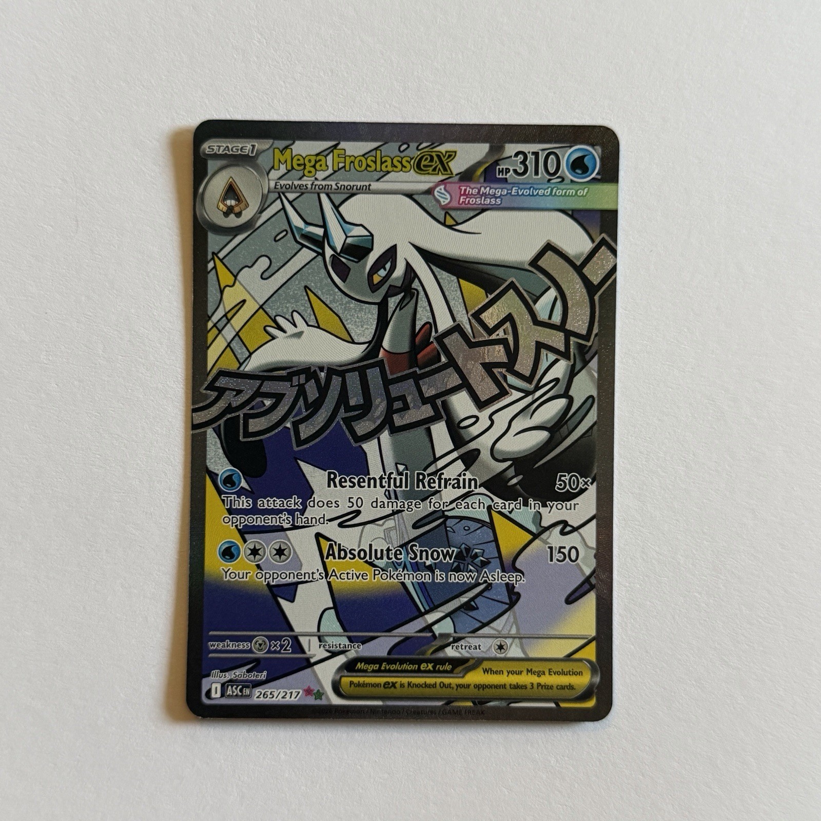 Mega Froslass ex 265/217 Mega Attack Rare Ascended Heroes Pokemon Holo Near Mint