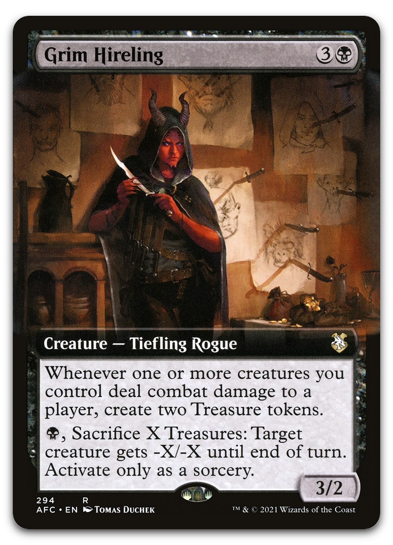 Grim Hireling (Extended Art) #294 (NM) Forgotten Realms AFC Magic MTG