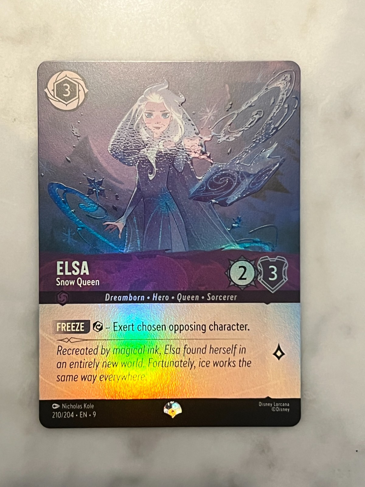 Elsa – Snow Queen (Epic) 210/204 Fabled Holo NM