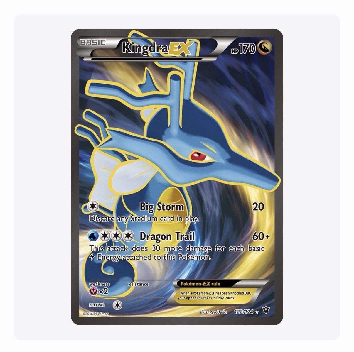 Pokemon TCG Kingdra Ex 122/124 Full Art Ultra Rare XY Fates Collide NM