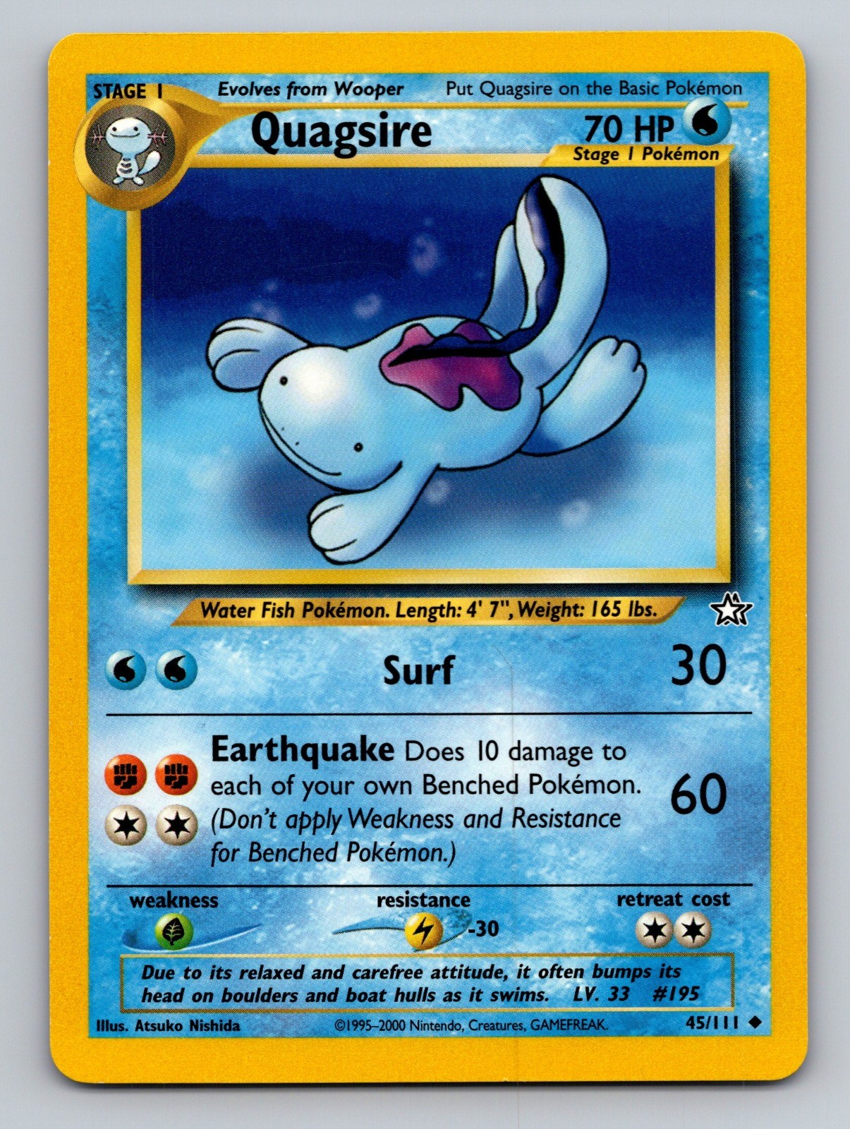 Quagsire Neo Genesis Uncommon 045/111 Pokemon