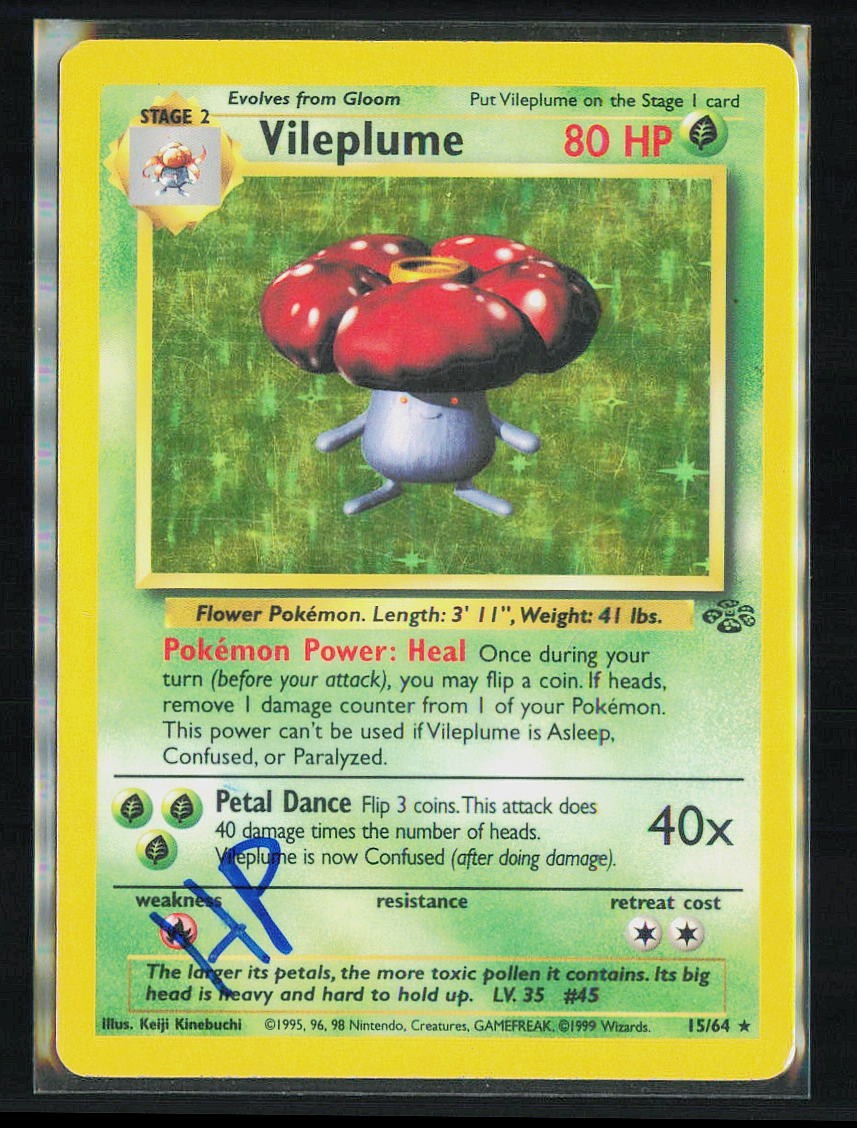 Pokemon Vileplume Jungle 15/64 Unlimited Holo HP