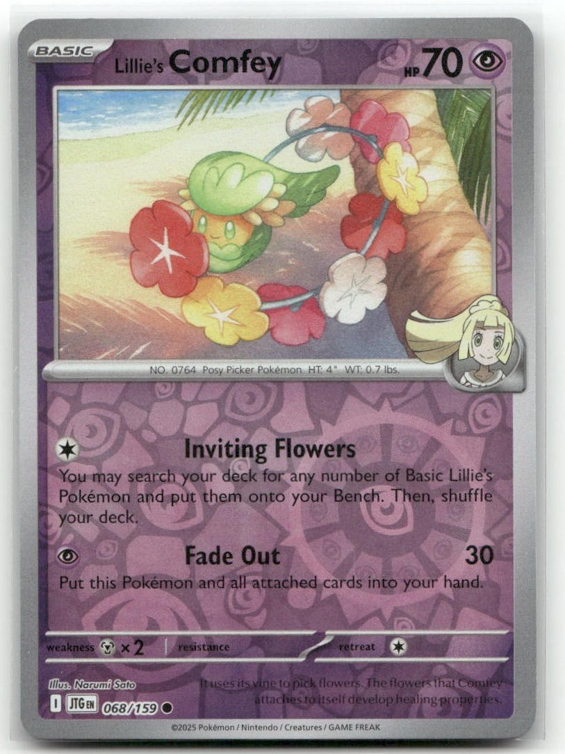 Lillie’s Comfey 068/159 Reverse Holo Journey Together Pokemon TCG