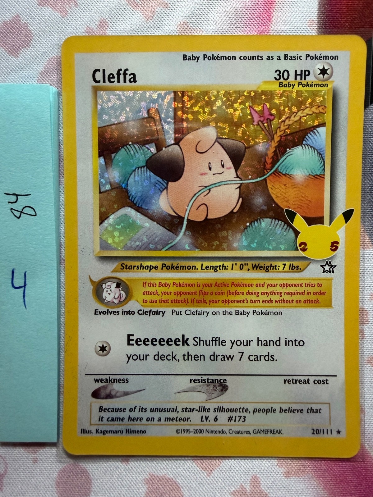 Pokemon TCG 25th Celebrations Cleffa 20/111 Ultra Rare Holo NM
