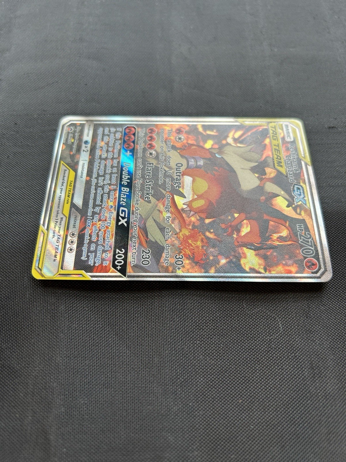 2019 Pokemon Reshiram & Charizard GX Black Star Promo Full Art #SM201 – NM