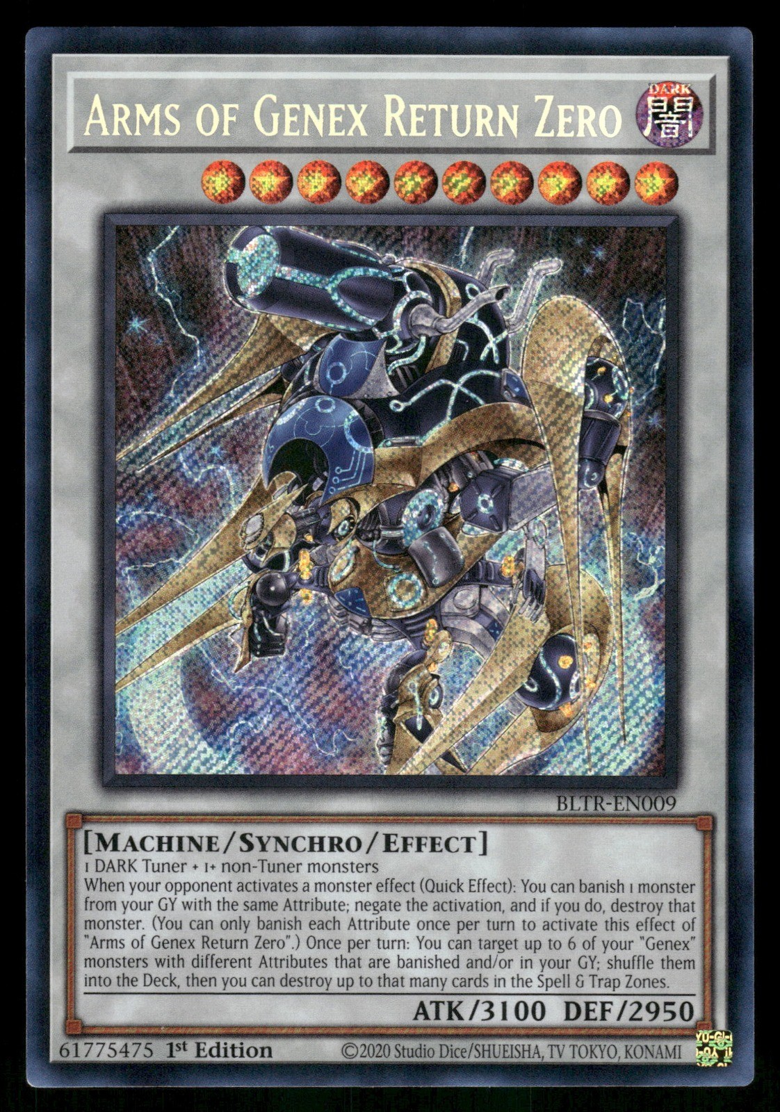 Yugioh Arms of Genex Return Zero BLTR-EN009 Secret Rare 1st Edition NM