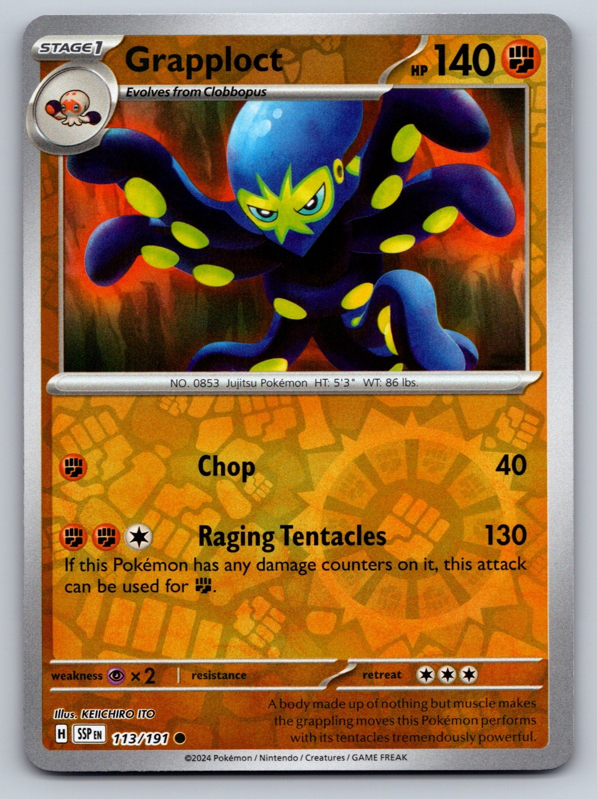 Grapploct Reverse Holo Common SV08: Surging Sparks 113/191 NM