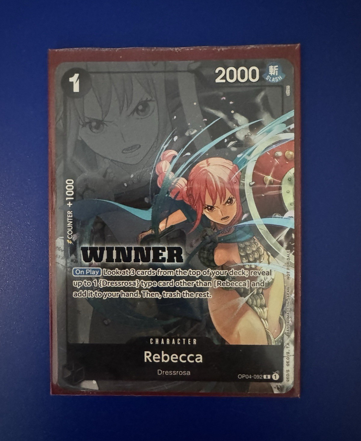 Bandai One Piece CCG Rebecca OP04-092 Winner Promo Holo English Character