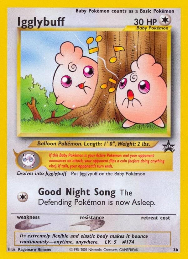 Pokémon TCG – Igglybuff – 36 – Rare – Promo – Wizards Black Star [Light Play]