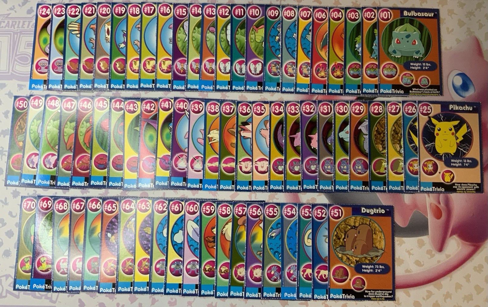 1999 Burger King PokeTrivia Full Set of 150 Cards Gen-1 Mewtwo Movie Vtg – LP