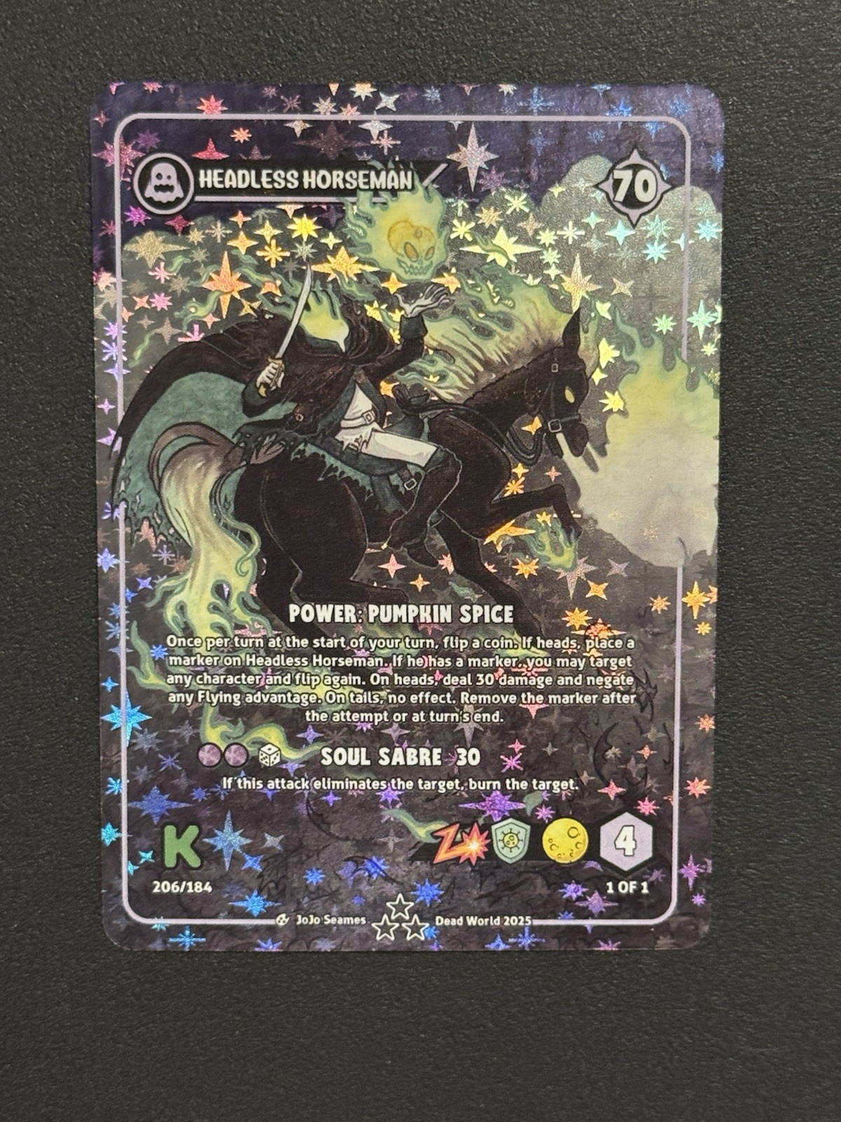 Dead World TCG Headless Horseman 206/184 SR Borderless Holo Kickstarter 2025