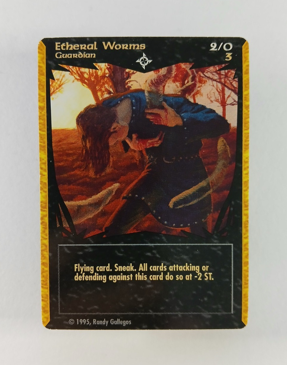 Etheral Worms – Tempest of the Gods CCG card (1995) C, Randy Gallegos