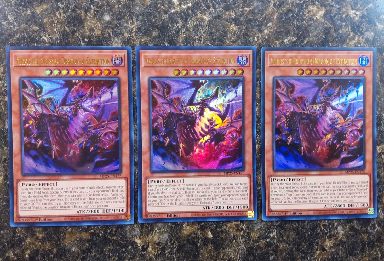 x3 Veidos the Eruption Dragon of Extinction (MP25-EN175) (Ultra Rare) Yugioh