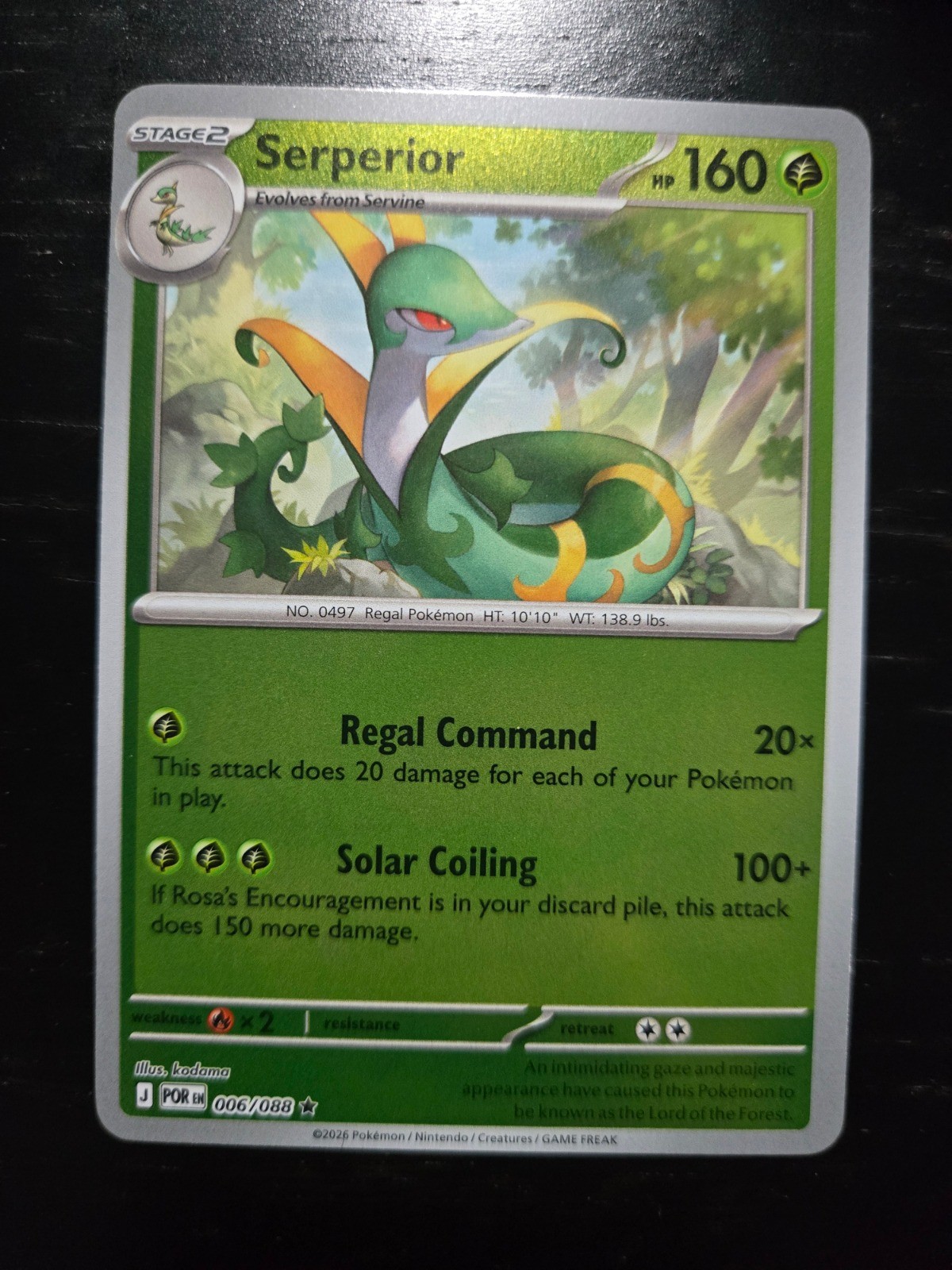 Serperior Reverse Holo Rare ME03: Perfect Order 006/088 NM