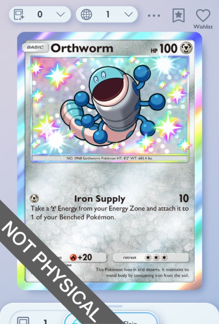 Pokemon TCG POCKET – Orthworm shiny 1⭐, Paradox Drive, English