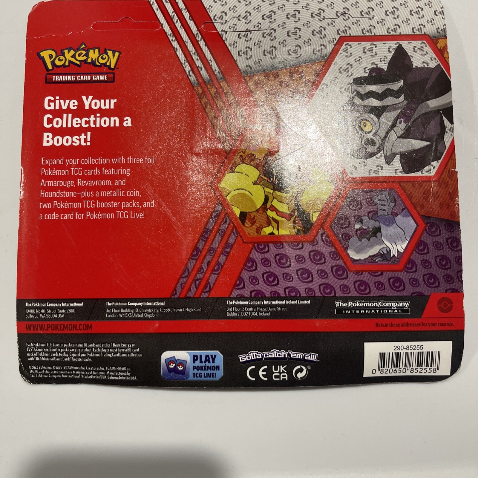 Pokémon TCG- REVAVROOM/ARMAROUGE/HOUNDSTONE Foil Cards w/2 Booster Packs + Coin!