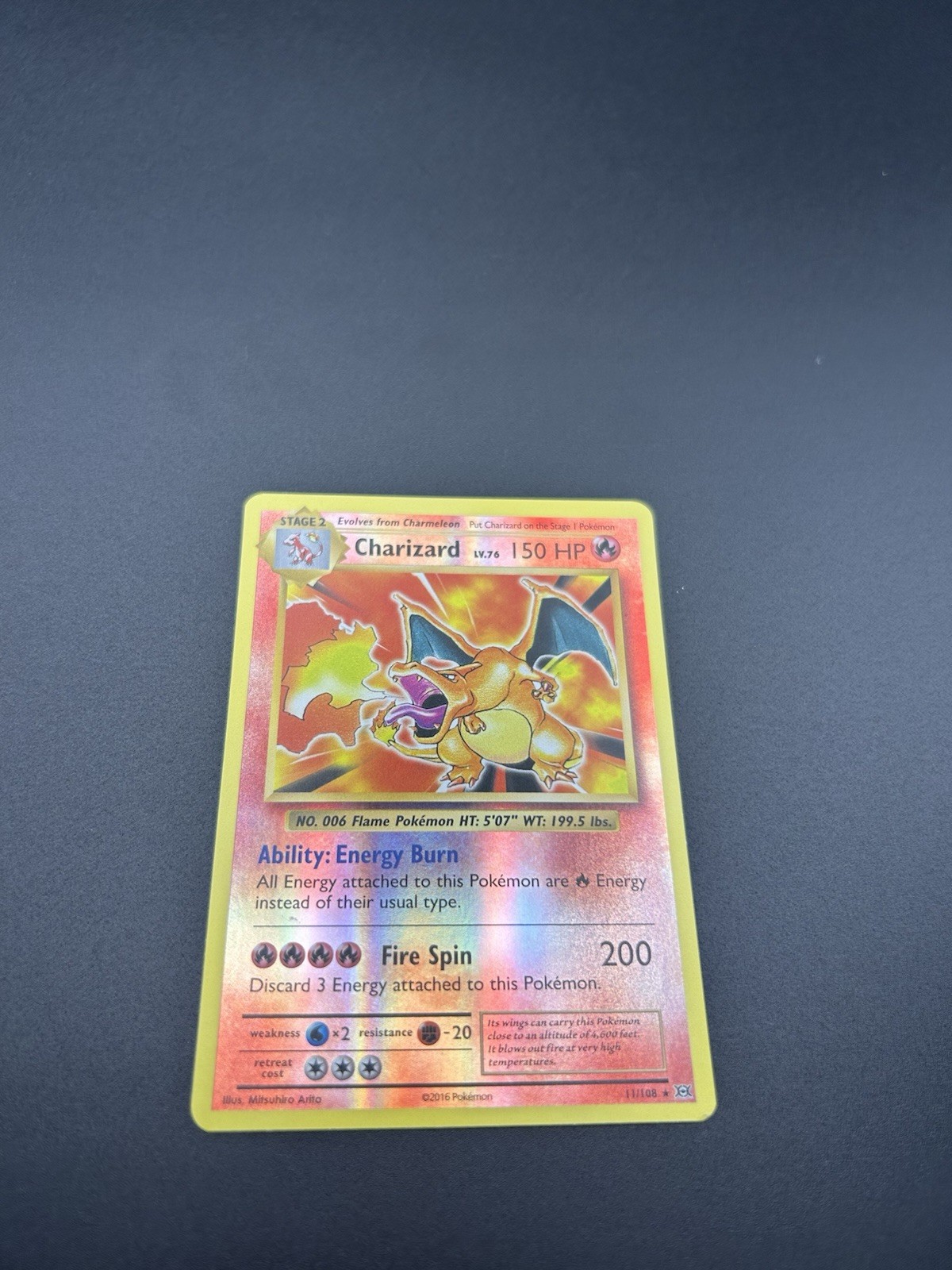 Pokémon TCG Charizard Holo Rare Card 11/108 Evolutions LP+ Condition